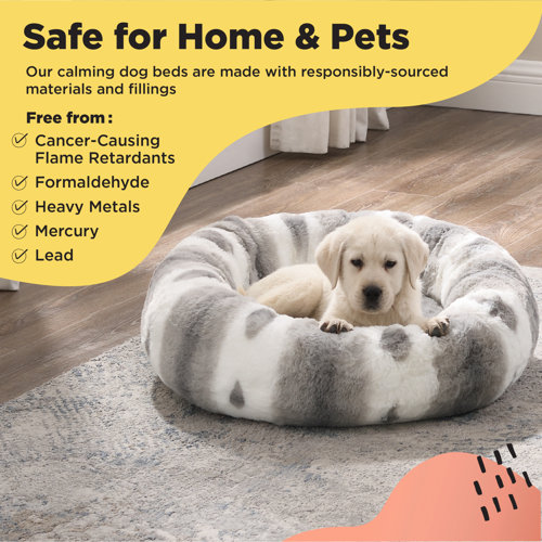 Best Friends by Sheri Patterned Lux Faux Fur Calming Small Donut Dog